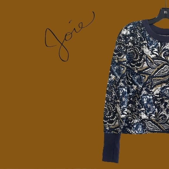 JOIE NEW CALEIGH Floral Paisley Abstract Thumb Hole Cuffs Sweatshirt - Picture 3 of 12